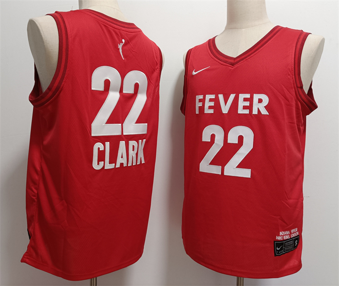 Men's Indiana Fever #22 Caitlin Clark Red Stitched Jersey
